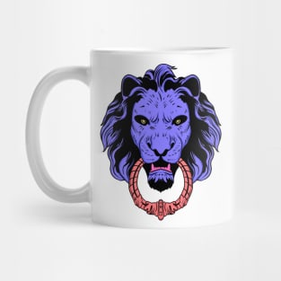 Blue with pink lion head Mug